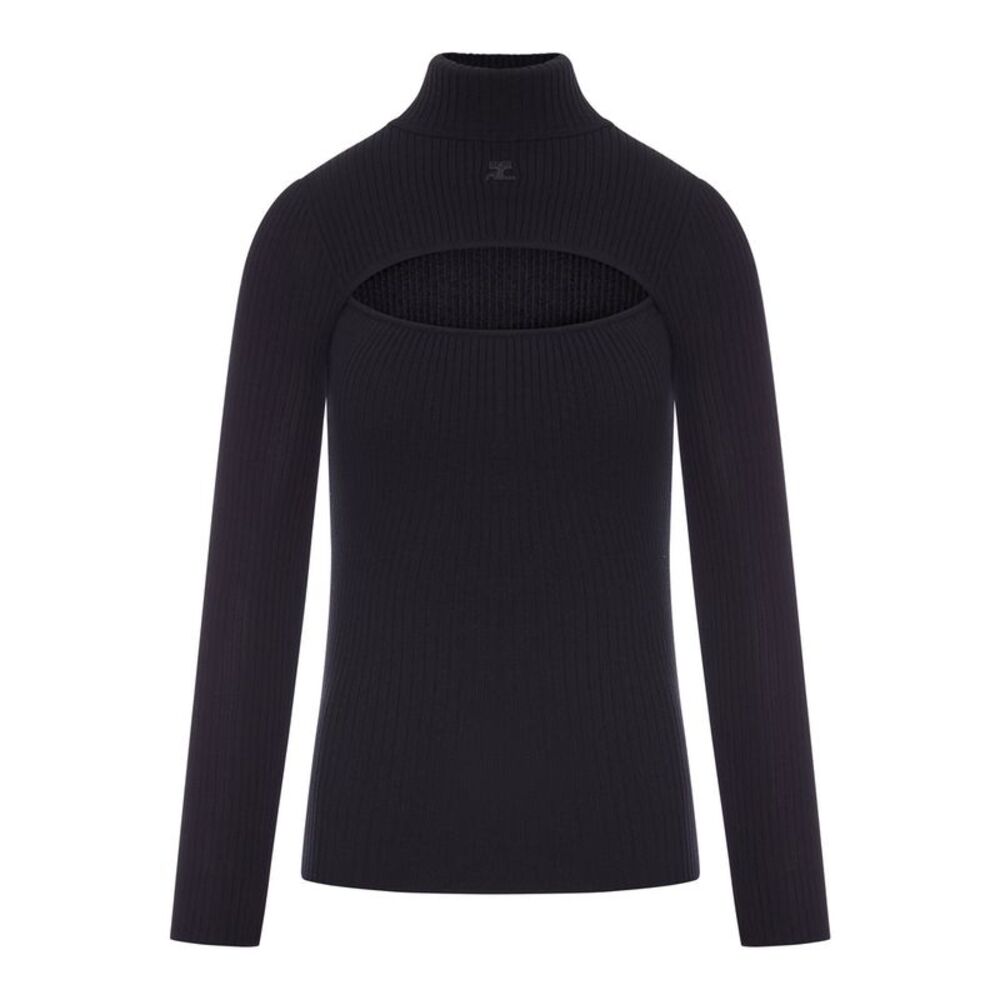 Courreges Women Ribbed Sweater With Cut-Out Detail